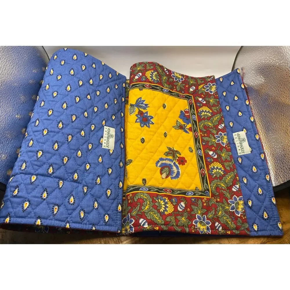 Vintage Vera Bradley Quilted Placemats Set of 2 Reversible Cotton Floral